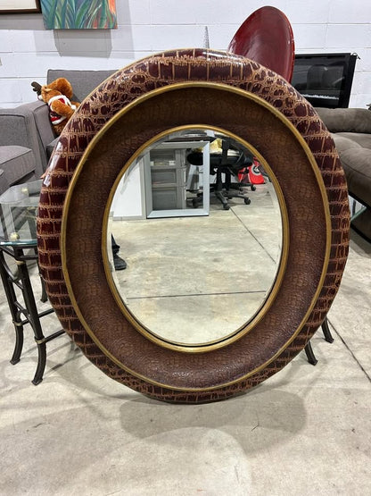 RARE Oval Mirror - Cocodrile Skin (imitation)