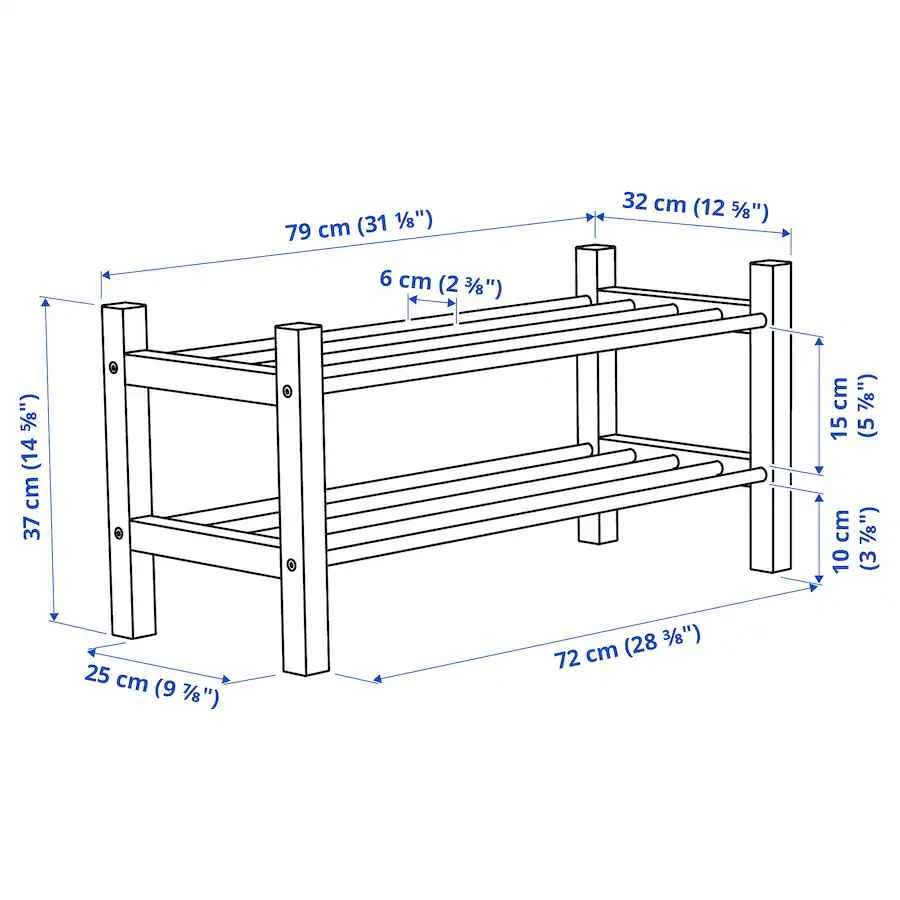 New! Ikea TJUSIG White Shoe Rack - 2 Available