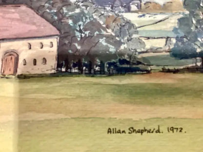 Water Color Painting Rural Landscape