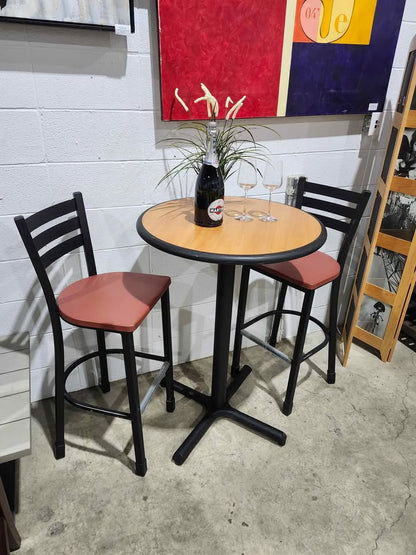 Plymold Bar Table + 2 Stools