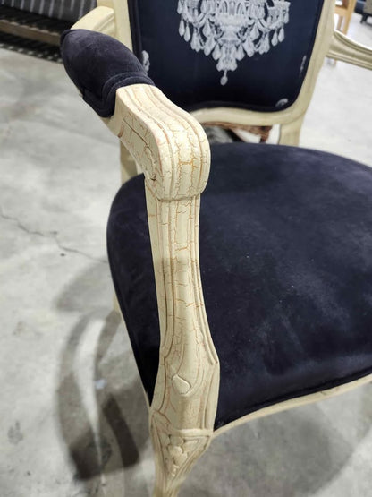 Vintage Velvet Embroided Armchairs