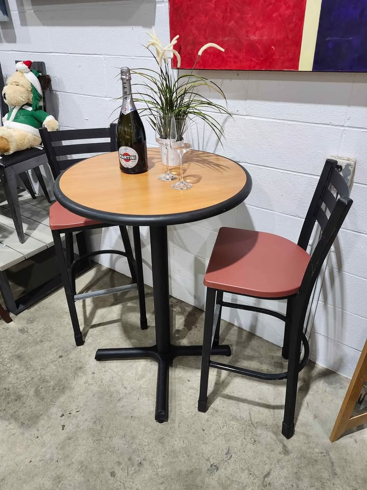 Plymold Bar Table + 2 Stools