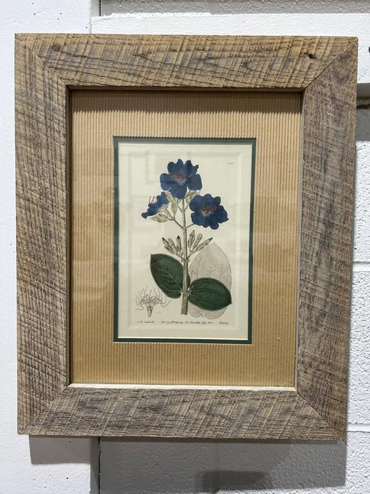 Vintage Floral Print on wooden frame