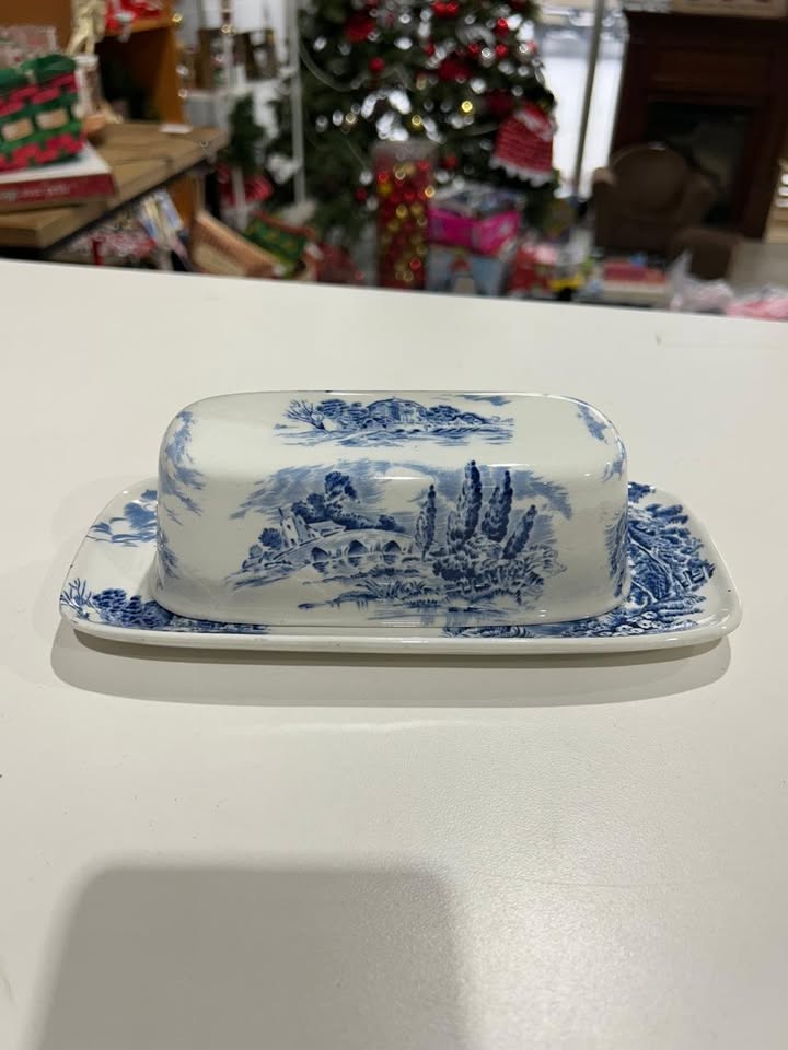 Beurrier vintage Enoch Wedgwood Countryside avec couvercle