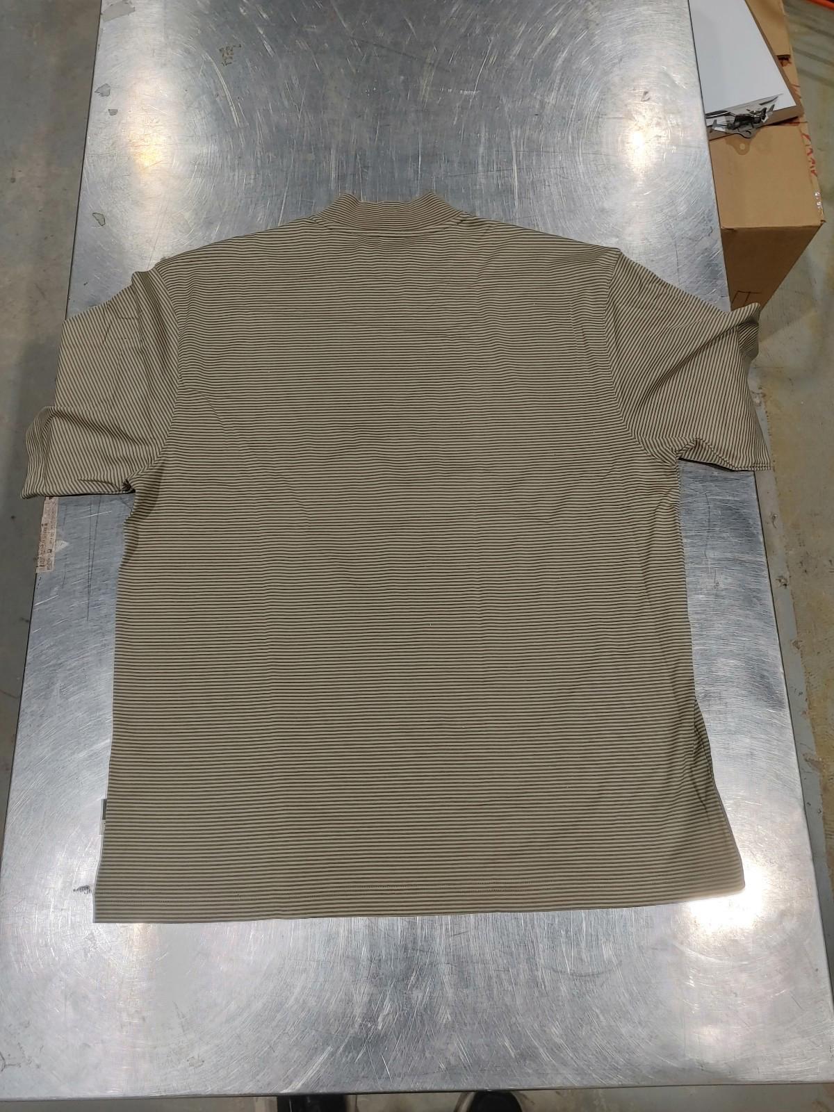 Excellent Condition IZOD XFG X-TRA Dry Brown Striped Men's T-Shirt Size L