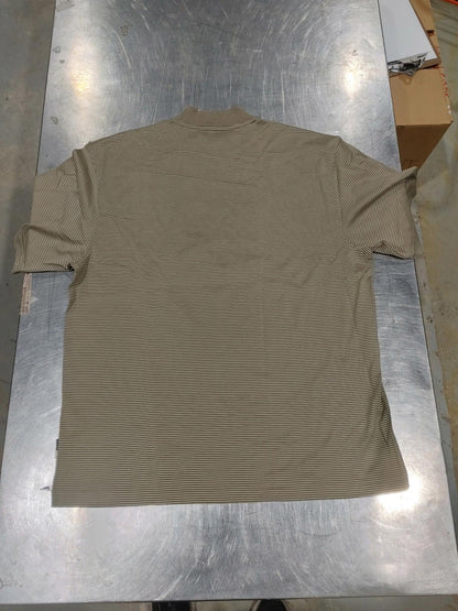 Excellent Condition IZOD XFG X-TRA Dry Brown Striped Men's T-Shirt Size L
