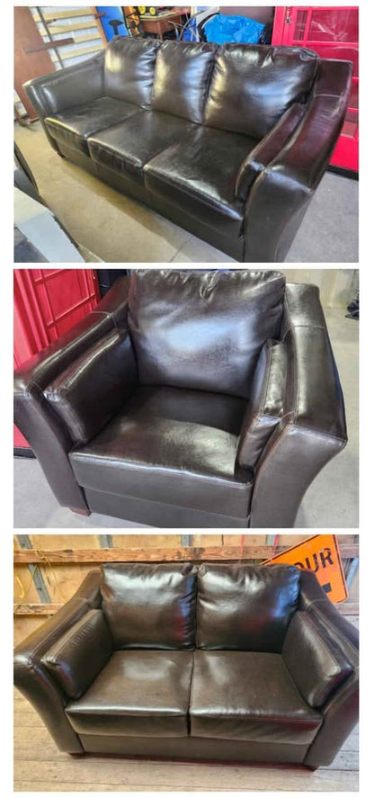 3 Piece Leather Sofa Set