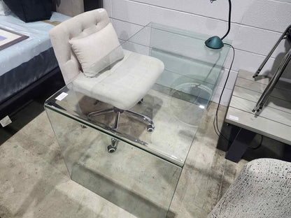 Reduced! High-Quality Modern Waterfall Glass Desk