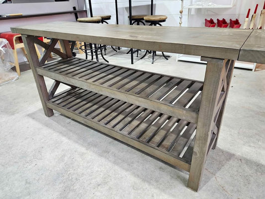 Rustic Solid Wooden X Console Table