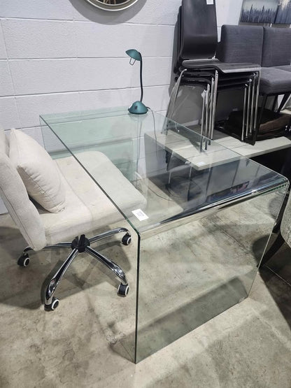 Reduced! High-Quality Modern Waterfall Glass Desk