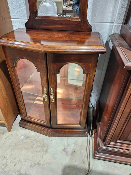 Freestanding Solid Wooden Lighted Display Curio Cabinet