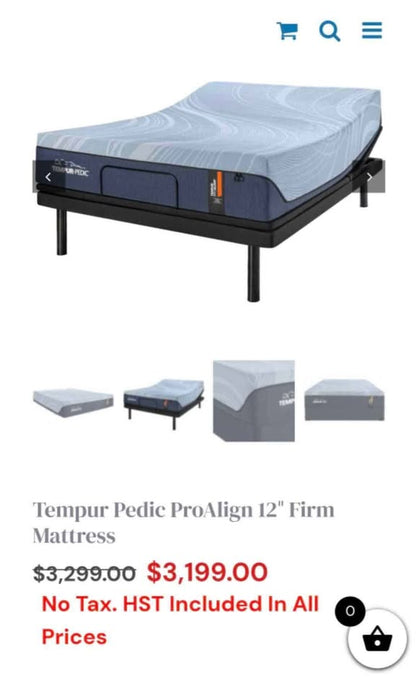 Tempur-Pedic Reflexion Boost 2.0 Queen Adjustable Bed & ProAlign Mattress Combo - Soft