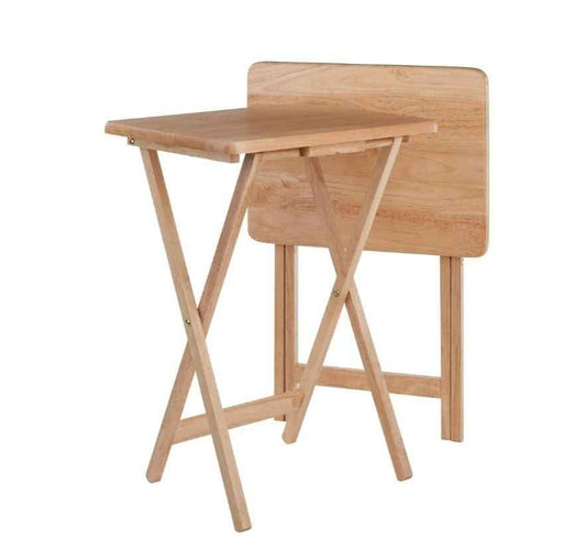 Alex 2-Piece Snack Table Set, Natural Finish - New!