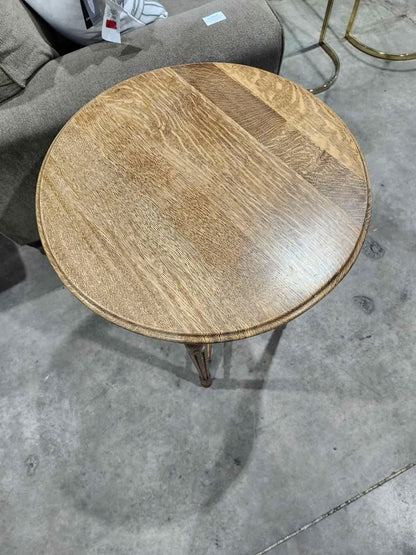 Vintage Wooden Round Side Table