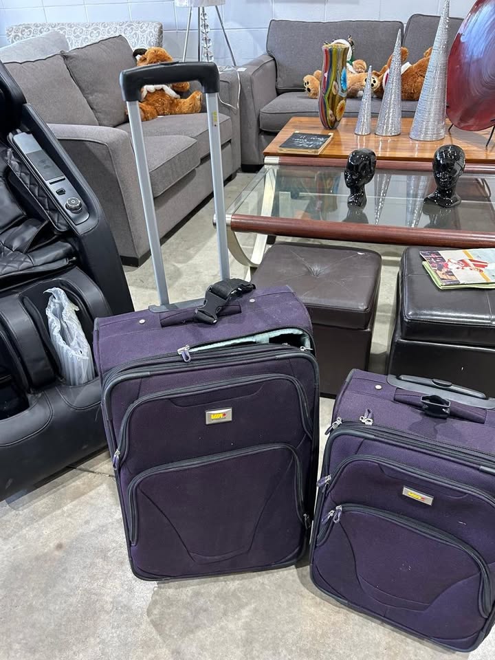 2-Piece Purple Luggage Set – Medium Suitcase & Carry-On