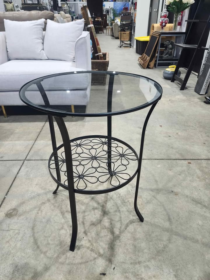 Ikea KLINGSBO Steel/Glass Side Table