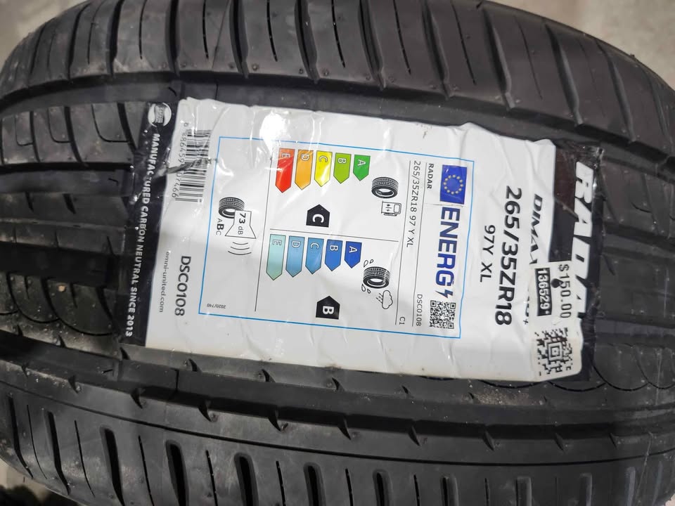 New! Radar Dimex R8+ 265/35ZR18, 97Y - All Season Tire