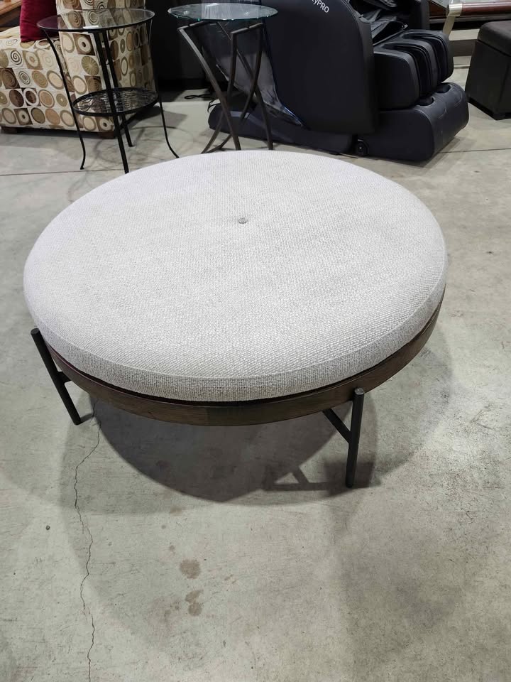 Urban Barn Claremont Round Ottoman 39" - Wyn Snow