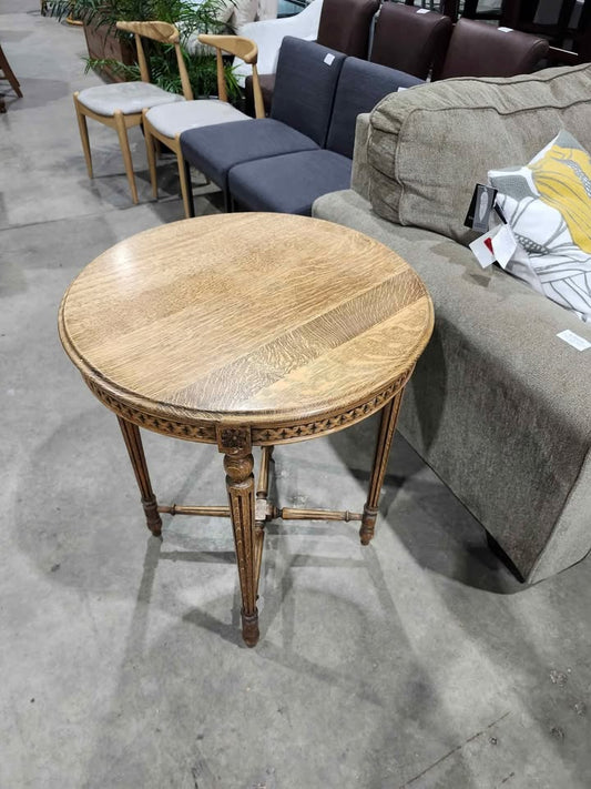 Vintage Wooden Round Side Table