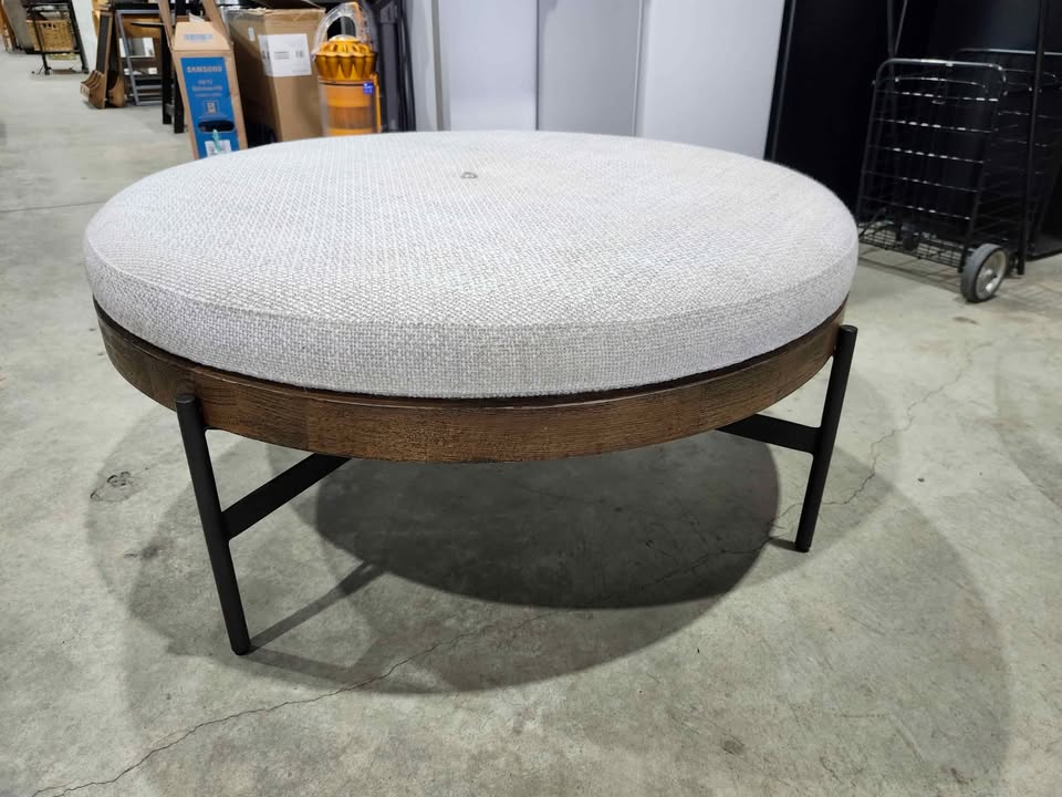 Urban Barn Claremont Round Ottoman 39" - Wyn Snow