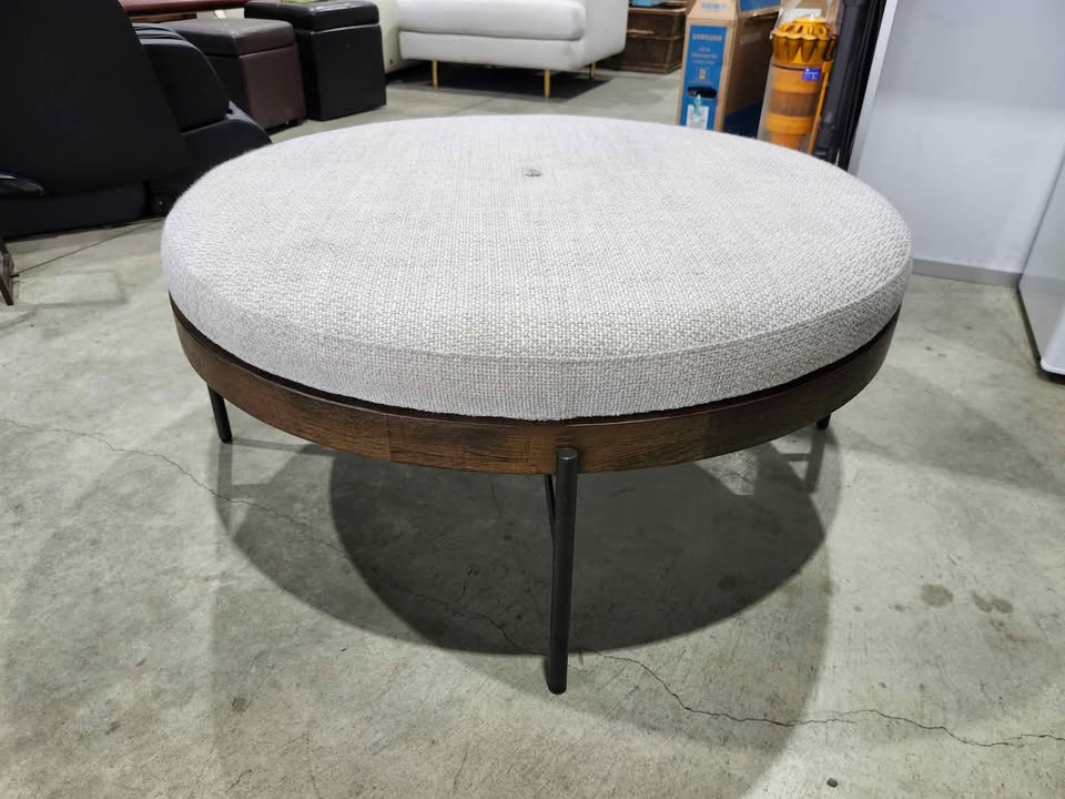 Urban Barn Claremont Round Ottoman 39" - Wyn Snow