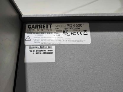 Garrett PD6500i Walk Through Metal Detector