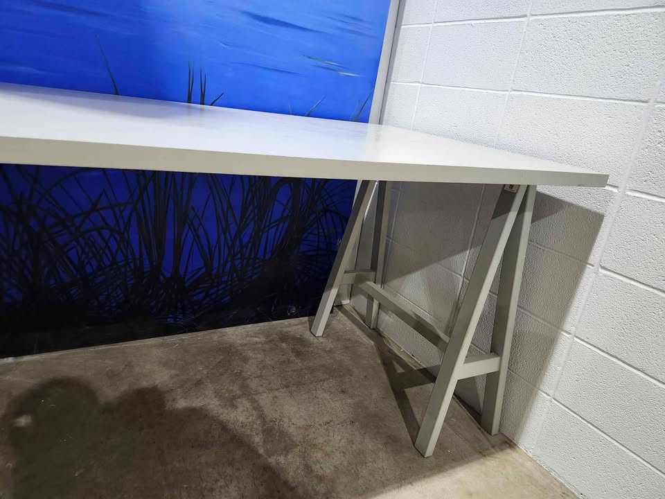 Large White Trestle Table