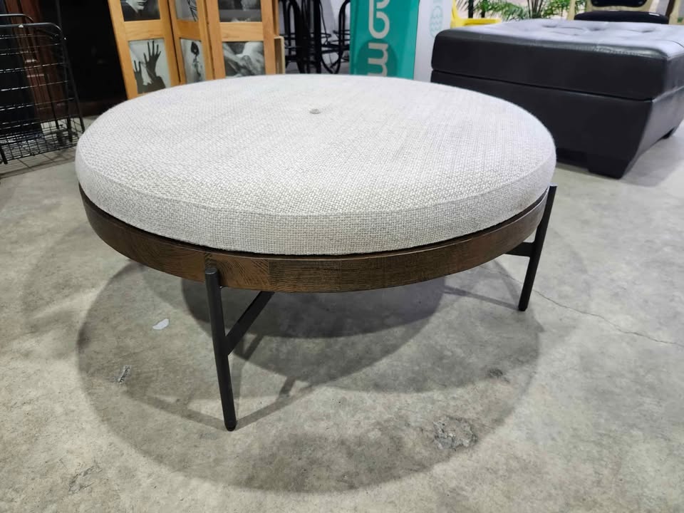 Urban Barn Claremont Round Ottoman 39" - Wyn Snow