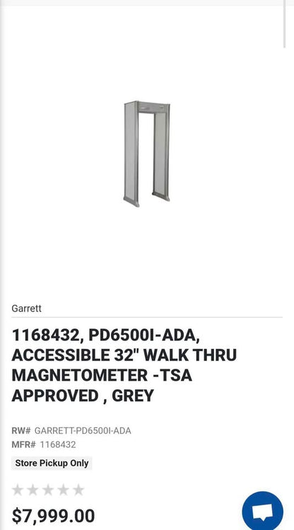 Garrett PD6500i Walk Through Metal Detector