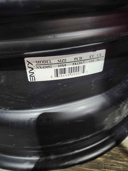 New! Envy NX4 Steel Wheel - Black - 20" x 8" - 4 Available