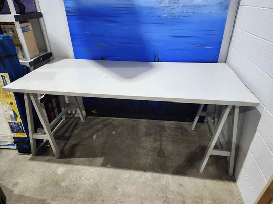 Large White Trestle Table
