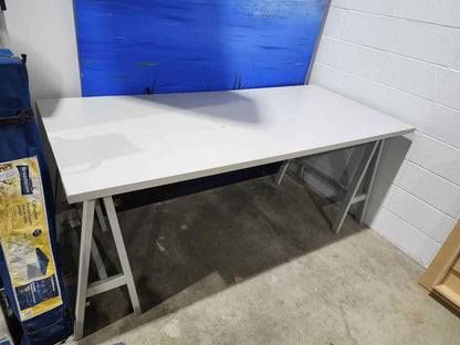 Large White Trestle Table