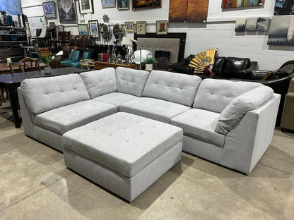 Grey Sectional - 5 piece Modular with Ottoman