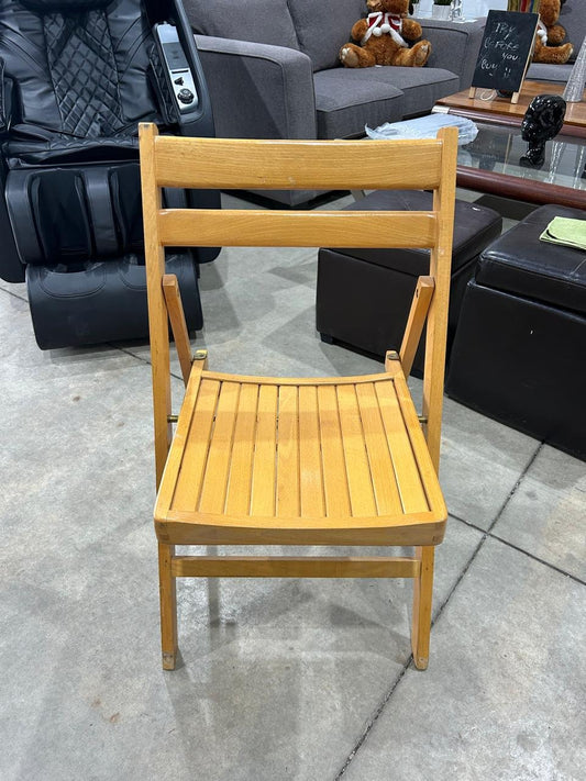 Mid-Century Wood Folding Chairs - 2 Available