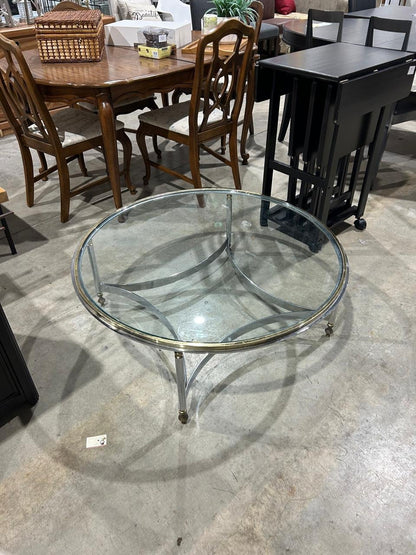 Round Metal/Glass Coffee table