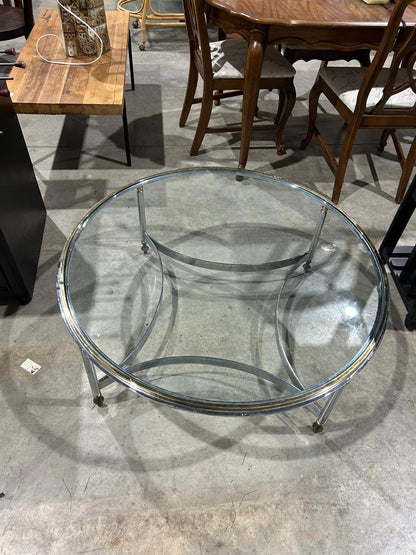 Round Metal/Glass Coffee table