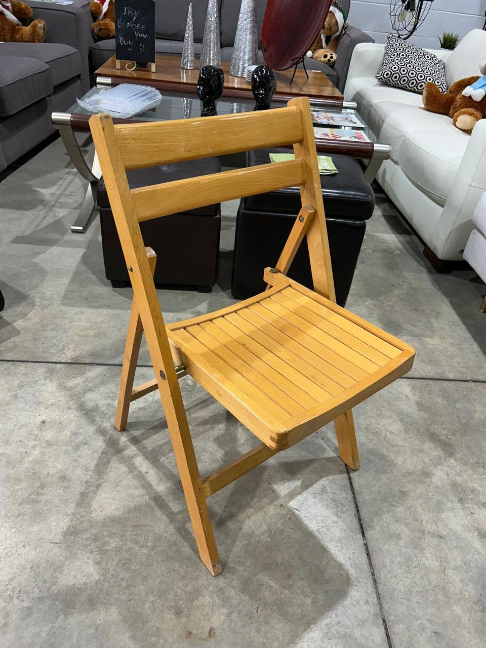 Mid-Century Wood Folding Chairs - 2 Available