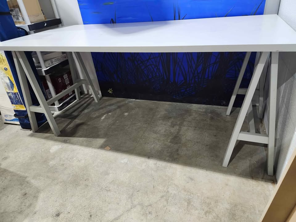 Large White Trestle Table