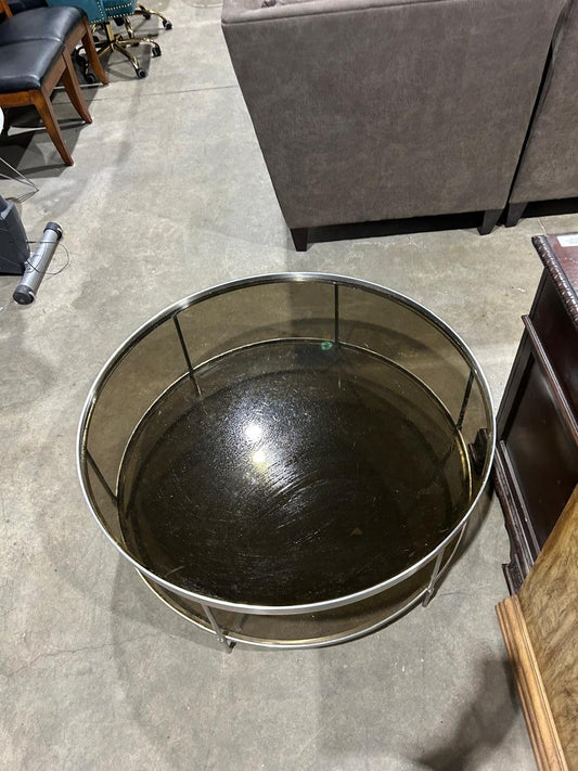 Chrome Glass Round Coffee Table