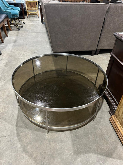 Chrome Glass Round Coffee Table