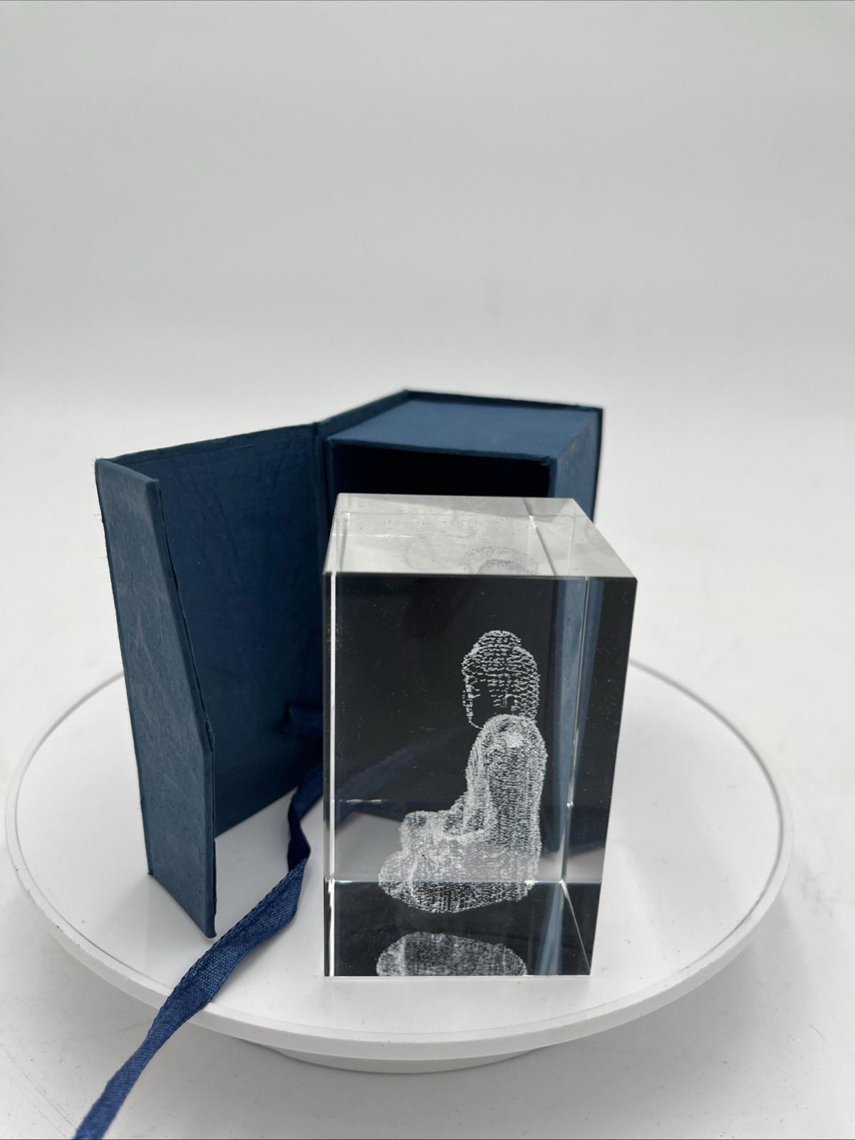 Vintage Buddha 3D Etched Paperweight (With Box)