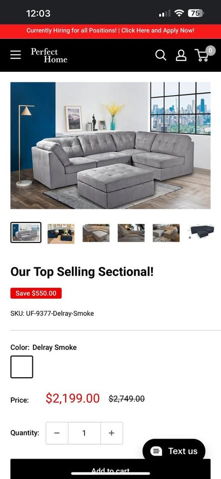 Grey Sectional - 5 piece Modular with Ottoman