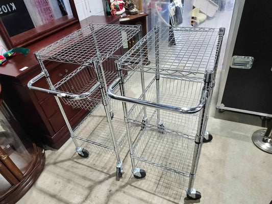 Stainless Steel Rolling Wire Carts - 2 Available