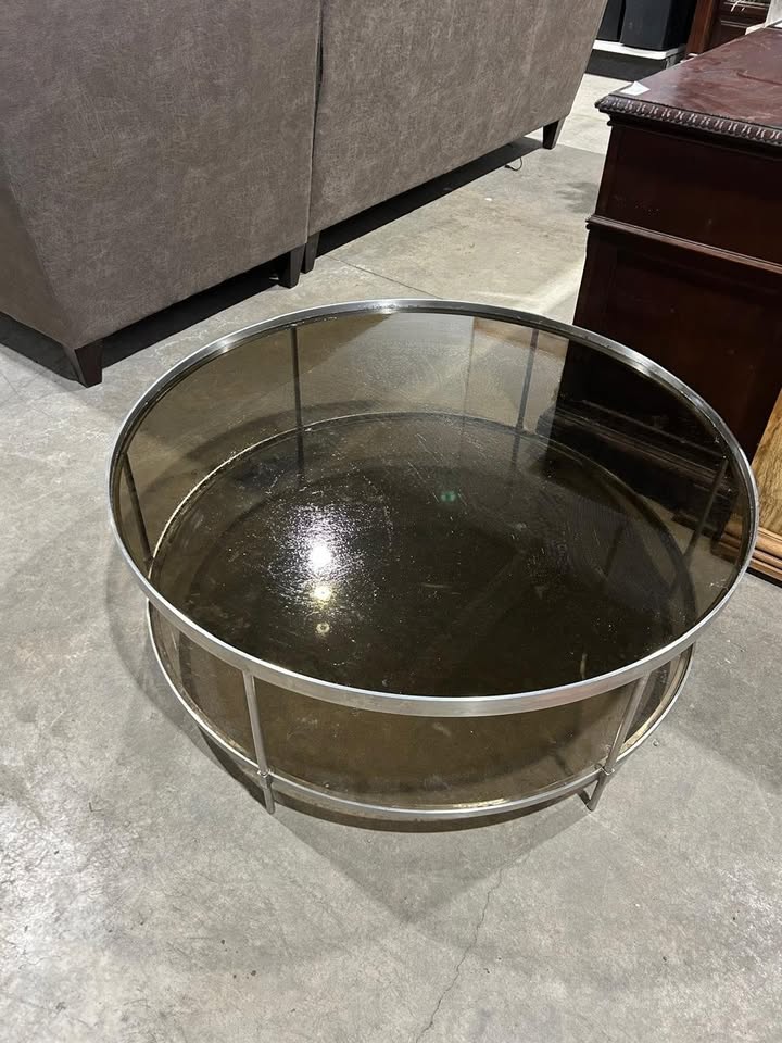 Chrome Glass Round Coffee Table