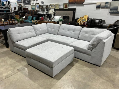 Grey Sectional - 5 piece Modular with Ottoman