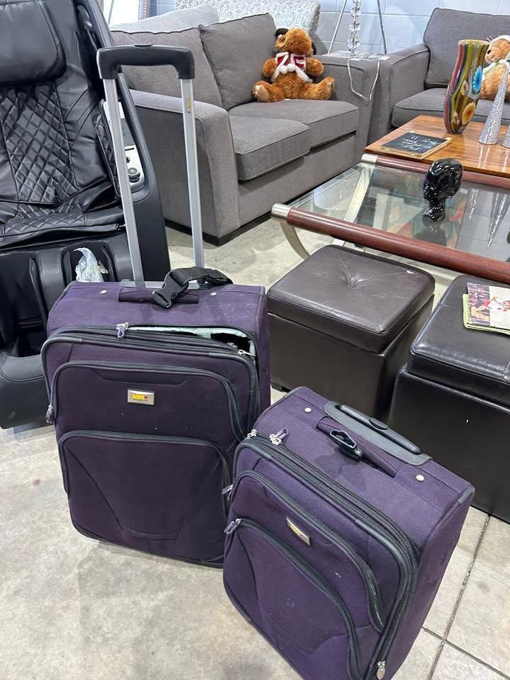 2-Piece Purple Luggage Set – Medium Suitcase & Carry-On