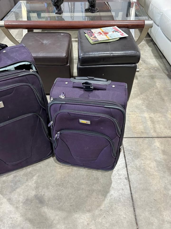 2-Piece Purple Luggage Set – Medium Suitcase & Carry-On