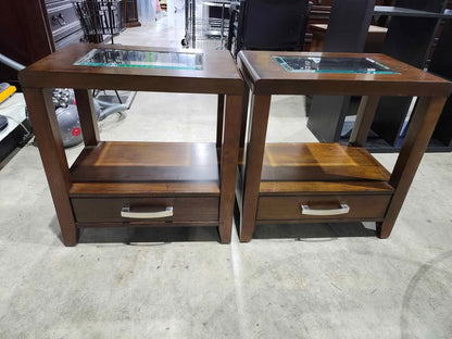 Rustique Inc. Beveled Glass End/Side Tables - 2 Available