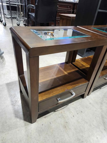 Rustique Inc. Beveled Glass End/Side Tables - 2 Available