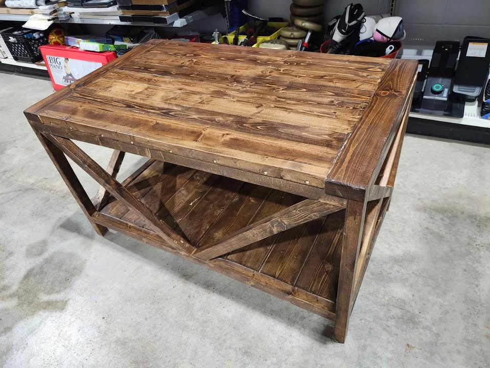 Large Rustic Farmhouse Homemade Wooden Table